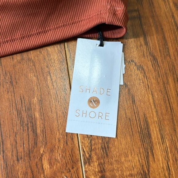 *NWT Shade & Shore Large (12-14) Brown Ribbed Bikini Swim Bralette Top - Picture 7 of 9